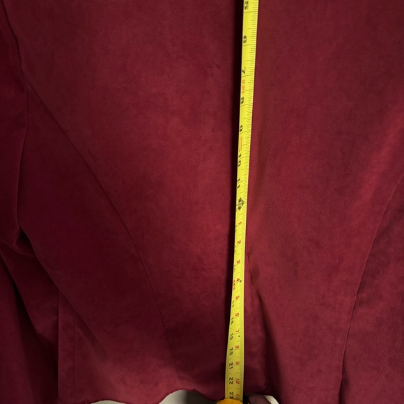 VINTAGE Koret Retro Faux Suede Women's Burgundy Blazer Large Size Measurements - Picture 6 of 7